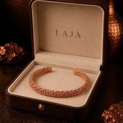 LAJA-1102 Yadigar El Yapımı Saf Bakır Yassı Örgü Bileklik laja-1102-yadigar-saf-bakir-genis-orgu-kelepce-bileklik