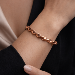 LAJA-1256 el yapımı burgu saf bakır bileklik mum ışığında zamansız minimalist tasarım