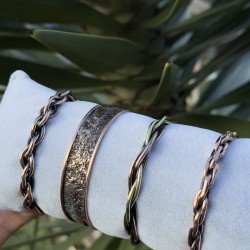 LAJA 1250 Series El İşçiliği 4’lü Bakır Bileklik Seti – Örme, Burgu ve Özel Tasarım Kombin