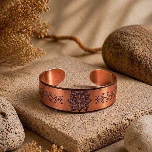 LAJA-1550 ANATOLIAN SEAL – Motifli El Yapımı Bakır Bileklik | Handmade Copper Bracelet