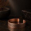 LAJA-1572 | Yaşam Çiçeği (Flower of Life) Desenli Saf Bakır Kelepçe Bileklik (Unisex)