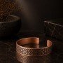 LAJA-1572 | Yaşam Çiçeği (Flower of Life) Desenli Saf Bakır Kelepçe Bileklik (Unisex)