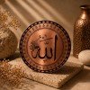 LAJA-MG-5 Allah Lafızlı El Yapımı Saf Bakır Buzdolabı Magneti (6x6 cm)