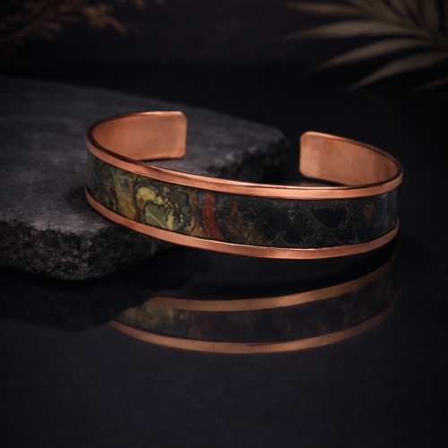 LAJA 2519 Verdura Aura Doğal Desenli Bakır Bileklik | Copper Bracelet – Wholesale & Retail