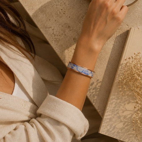 LAJA 2524 OCEAN VEIL – Okyanus Tonlarında Bakır Bileklik | Ocean Tone Copper Bracelet