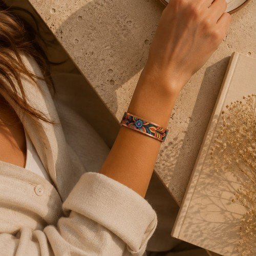 LAJA 2526 BOHO BURST – Bohem Desenli Bakır Bileklik | Boho Copper Bracelet