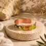 LAJA 2528 VOLCANIC LIME – Alev Damar Desenli Bakır Bileklik | Vein Pattern Copper Bracelet