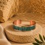 LAJA 2529 EMERALD SCALE – Zümrüt Dokulu Bakır Bileklik | Emerald Texture Copper Bracelet