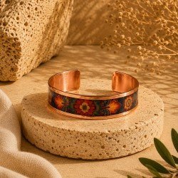 LAJA 2532 Ethnic Bloom – Desenli Bakır Kelepçe Bileklik LAJA 2532 Ethnic Bloom desenli bakır kelepçe bileklik