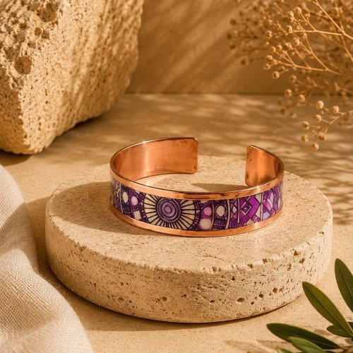 LAJA 2536 ROYAL VITRA – Premium Yüzey Bakır Bileklik | Exclusive Copper Cuff Bracelet