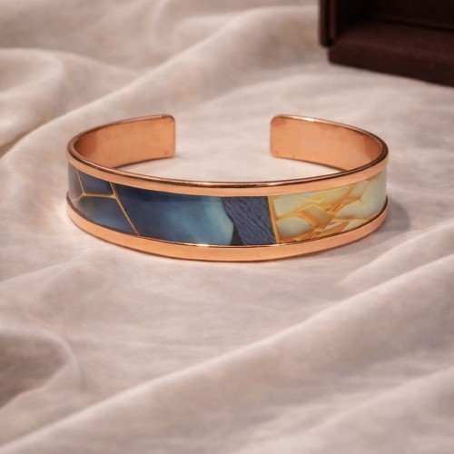 LAJA 2512 AURA – 2500 Serisi Özel Tasarım Bakır Bileklik | Exclusive Copper Cuff Bracelet with Artistic Surface