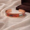 LAJA 2515 Vitra Flame | Özel Tasarım Kırmızı Desenli Bakır Bileklik | Copper Bracelet with Red Pattern