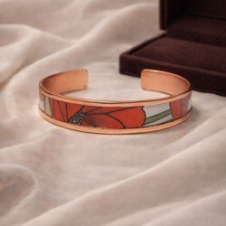 Vitra Flame kırmızı desenli el yapımı bakır bileklik – LAJA 2500 Serisi