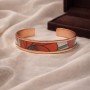 LAJA 2515 Vitra Flame | Özel Tasarım Kırmızı Desenli Bakır Bileklik | Copper Bracelet with Red Pattern