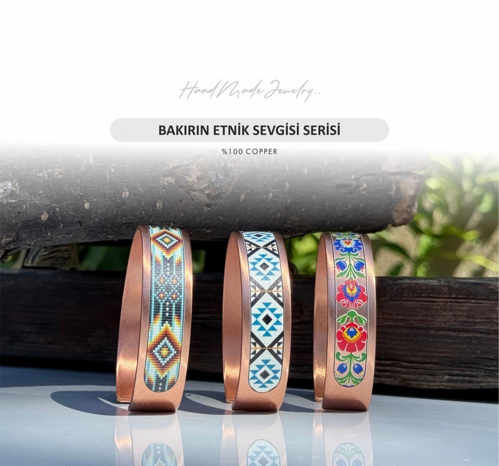 Özel baskılı bakır bileklik, özel desenler 
