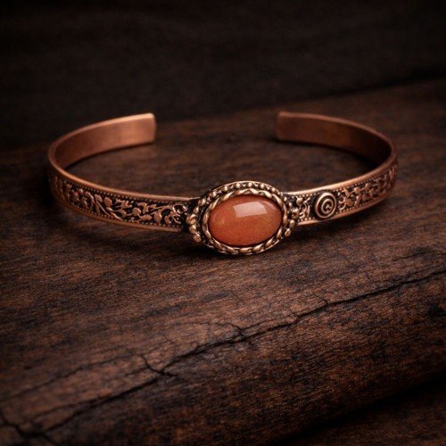 LAJA-4000S1 Doğal Taşlı El Yapımı Bakır Bileklik