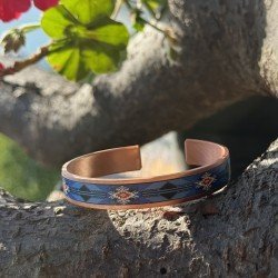 LAJA-1711 El Yapımı Özel Desenli Bakır Bileklik 