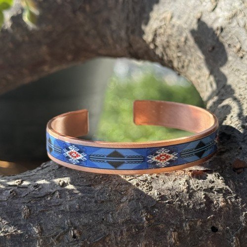 LAJA-1711 | El Yapımı Özel Desenli Özel Tasarım Bakır Bileklik