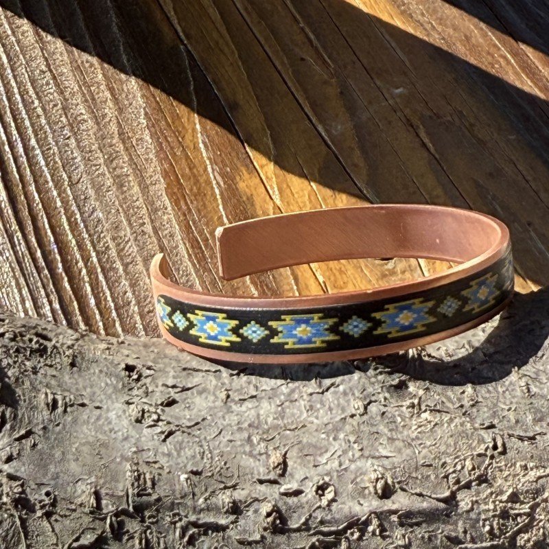 LAJA 1712 özel desenli el yapımı bakır bileklik