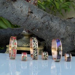 LAJA 2500 serisi el yapımı bakır bileklik ve yüzük 3lü set