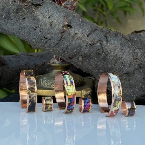 LAJA-2500 | Özel Tasarım Bakır Bileklik ve Yüzük – 3’lü Set / 2 li Takımlar (%20 Avantajlı)