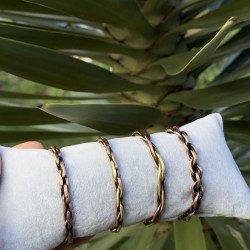 LAJA 1250 Serisi mat dokulu UV baskılı bakır bileklik dörtlü set