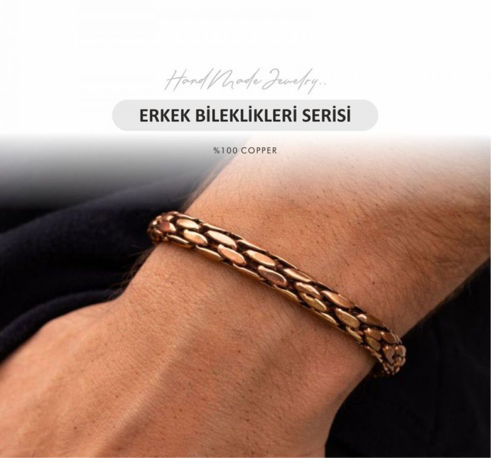 El yapımı erkek bakır bileklik serisi, toptan ve perakede