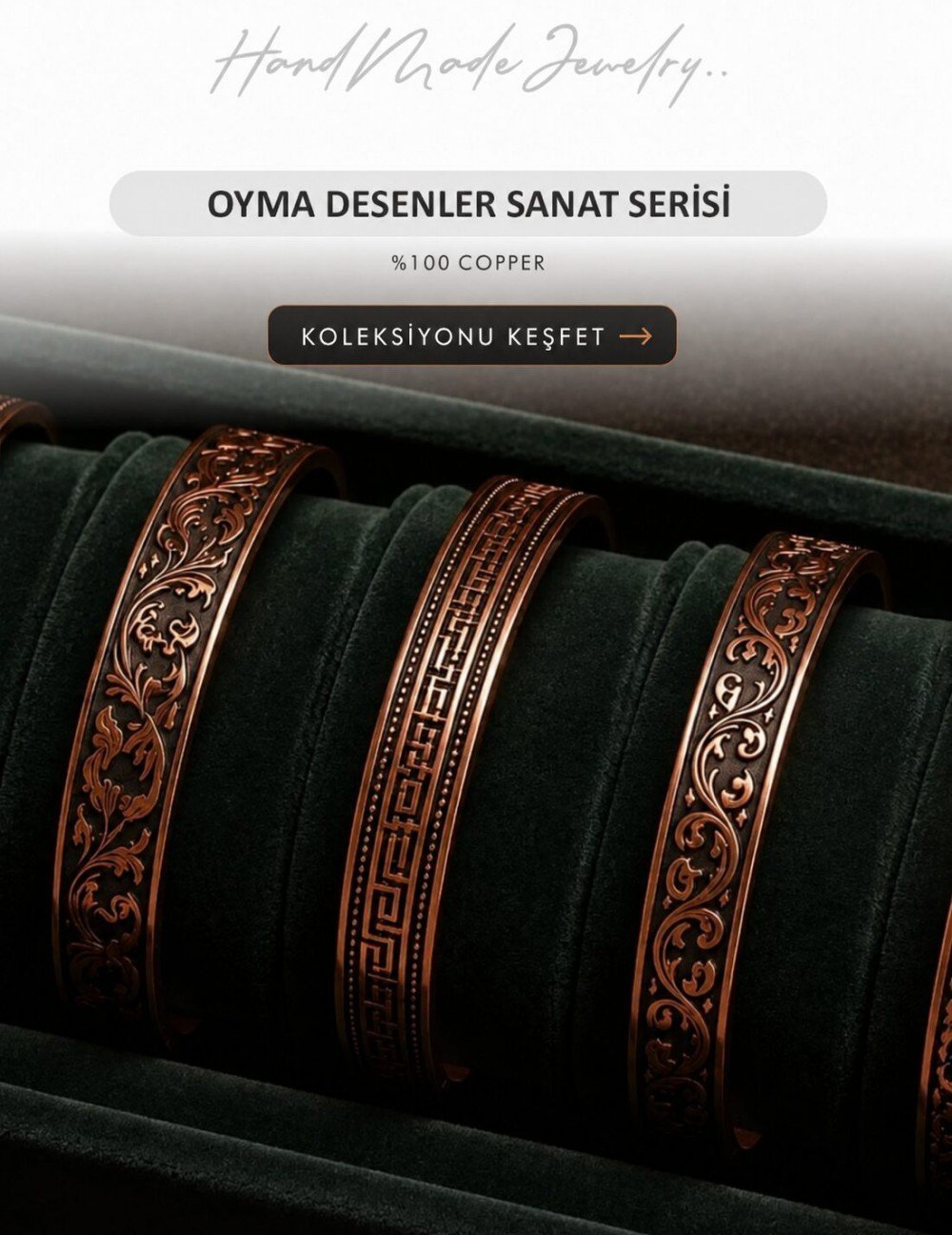 BAKIR OYMA BİLEKLİK KOLEKSİYONU