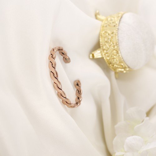 LAJA-1005 Şık Bakır Yüzük ve Bileklik Seti - El Yapımı Örme LAJA-1005 Şık Bakır Yüzük ve Bileklik Seti - El Yapımı Örme