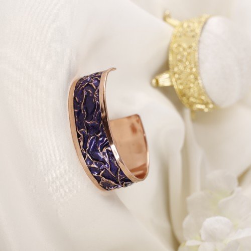 LAJA-2006 El Yapımı Buruşuk Desenli Bakır Bilezik - Üsküp Rüya Koleksiyonu