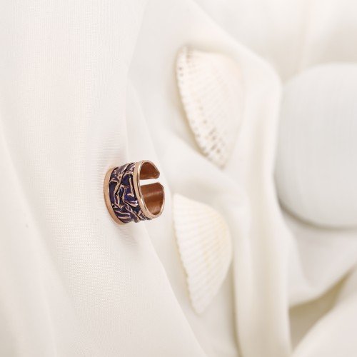 LAJA-2006 El Yapımı Buruşuk Desenli Bakır Yüzük - Üsküp Rüya Koleksiyonu